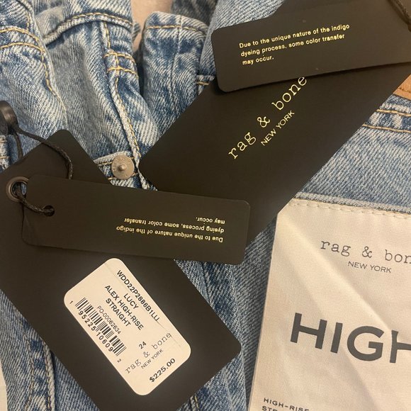 rag & bone - Alex High-Rise Straight Jeans - light blue wash - Picture 7 of 7